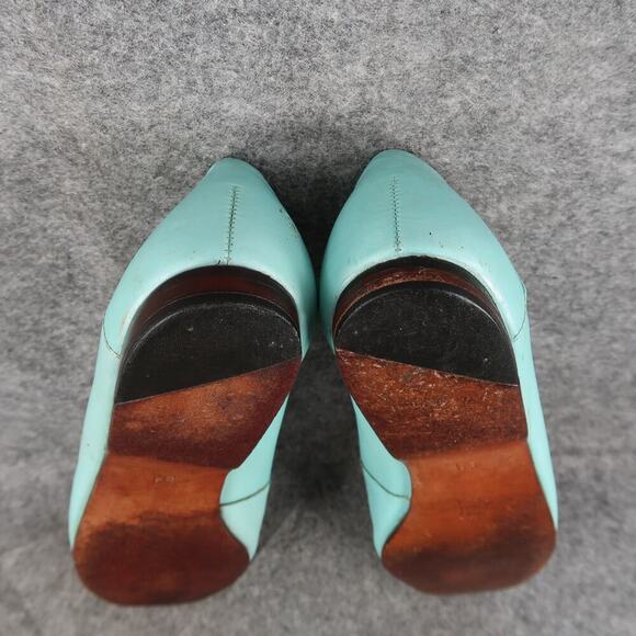 Enzo Angiolini Shoes Womens 8 Loafers Slip On Leather Blue Retro Classic Vintage - Picture 11 of 13